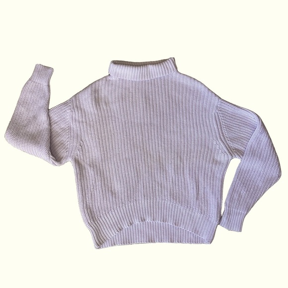 French Connection Roll Neck Oversized Knitted Sweater Lavender Small - Picture 2 of 4